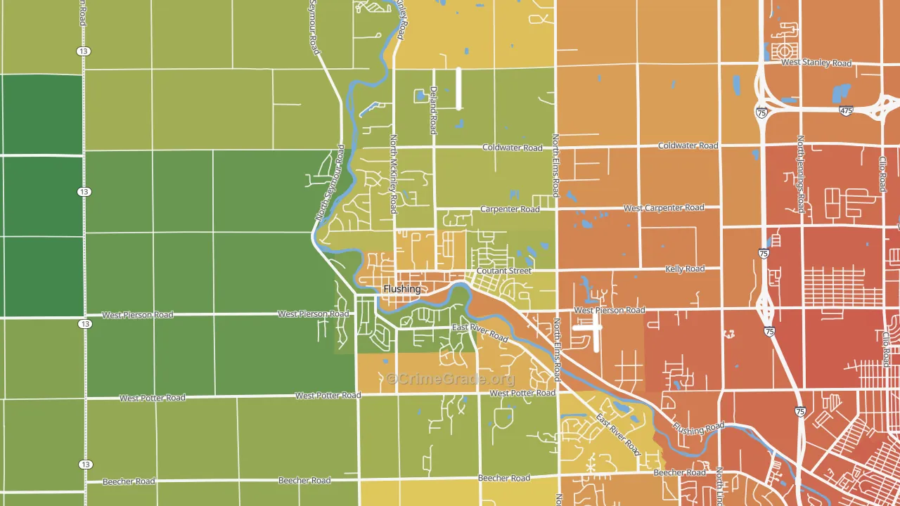 Flushing, MI Map of Murder Rates