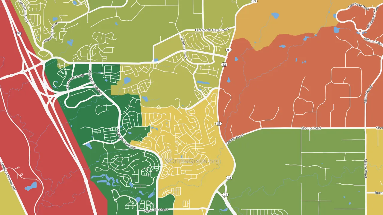 Flying Horse, Colorado Springs, CO Map of Murder Rates