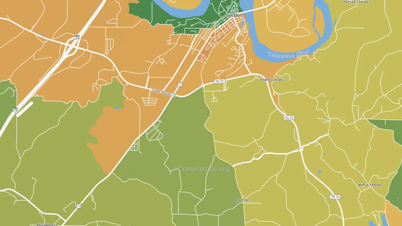 Fochee, TN Map of Murder Rates