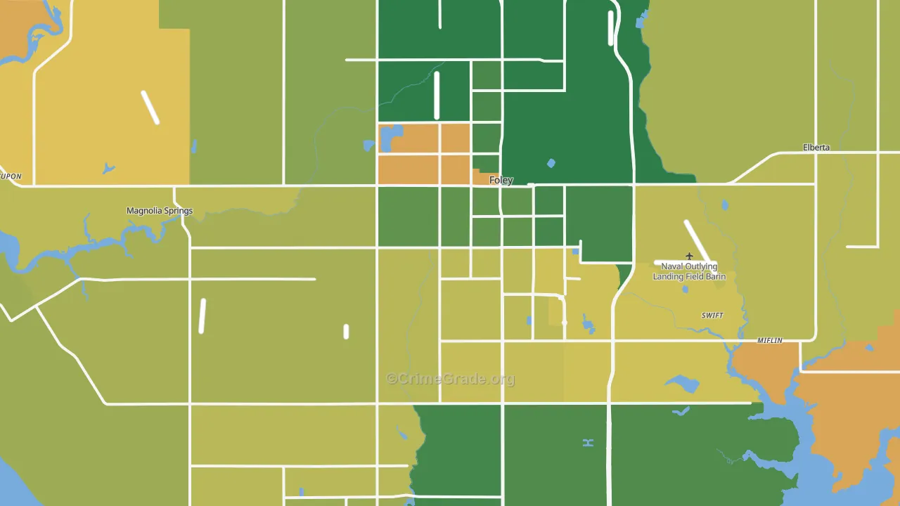 Foley, AL Map of Murder Rates