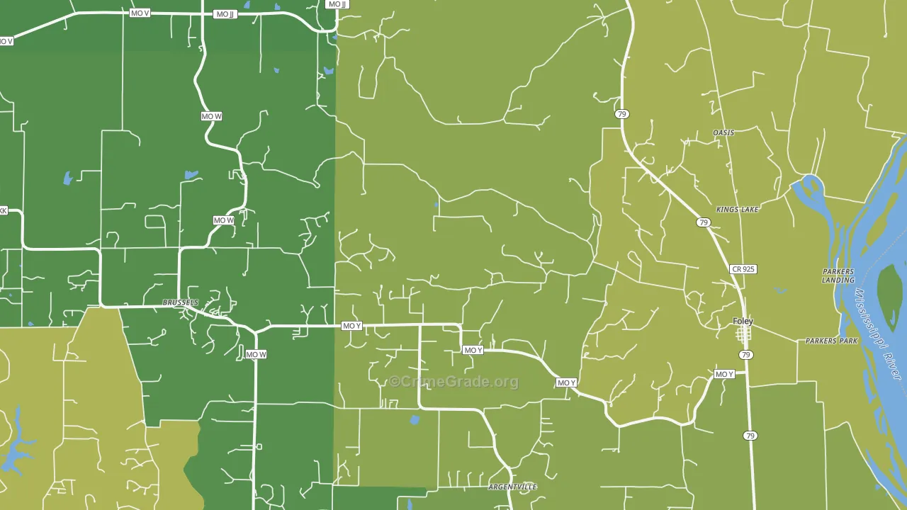 Foley, MO Map of Murder Rates