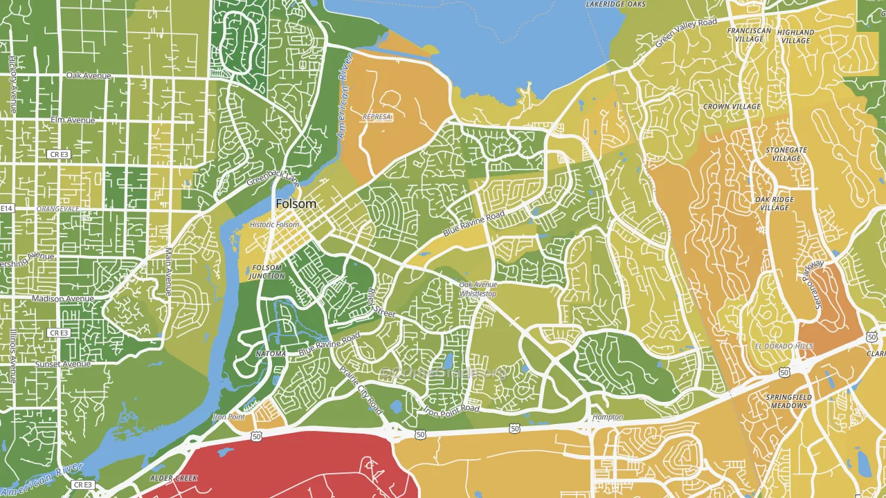 Folsom, CA Map of Murder Rates