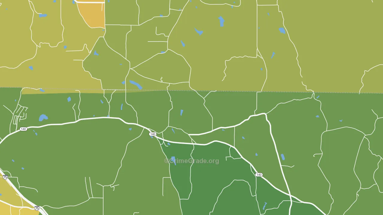Folsom, GA Map of Murder Rates