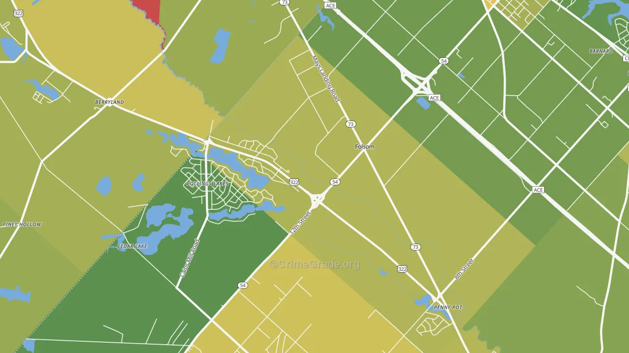 Folsom, NJ Map of Murder Rates