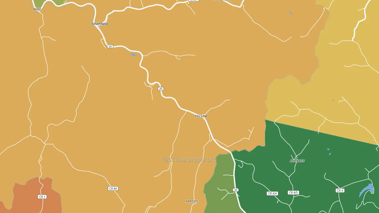 Folsom, WV Map of Murder Rates