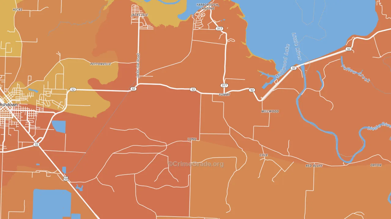 Fomby, AR Map of Murder Rates