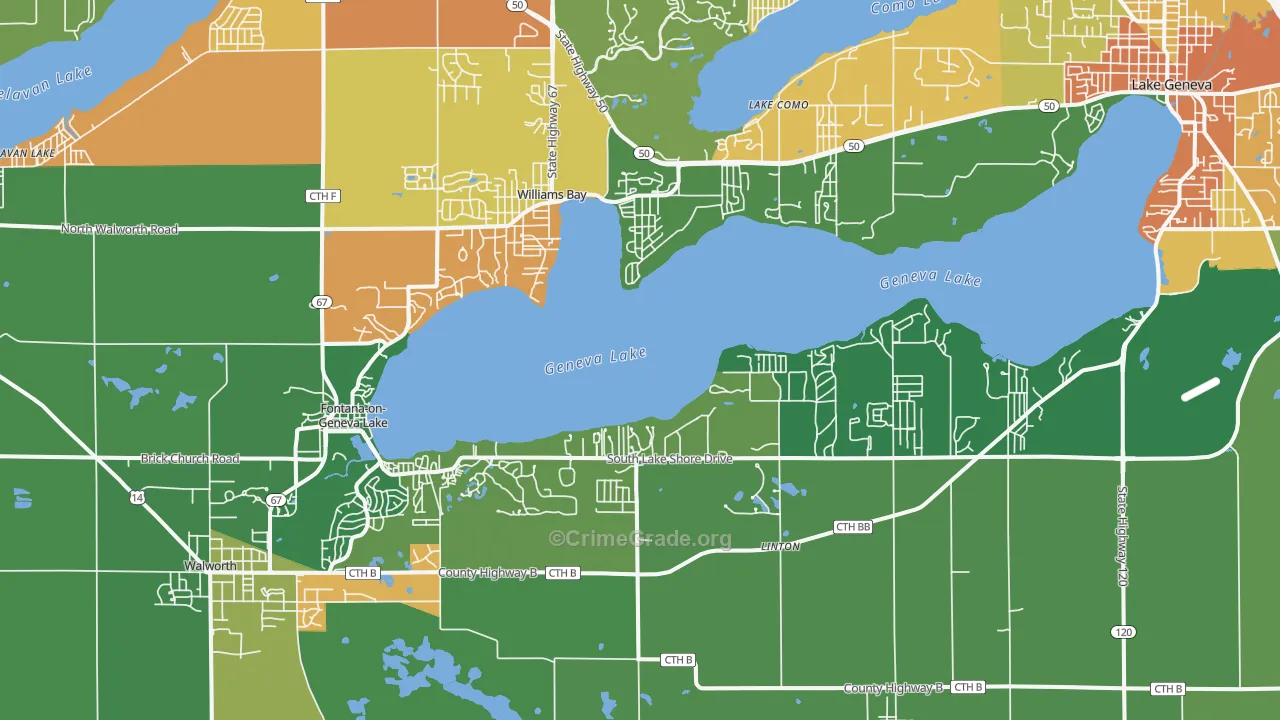 Fontana, WI Map of Murder Rates