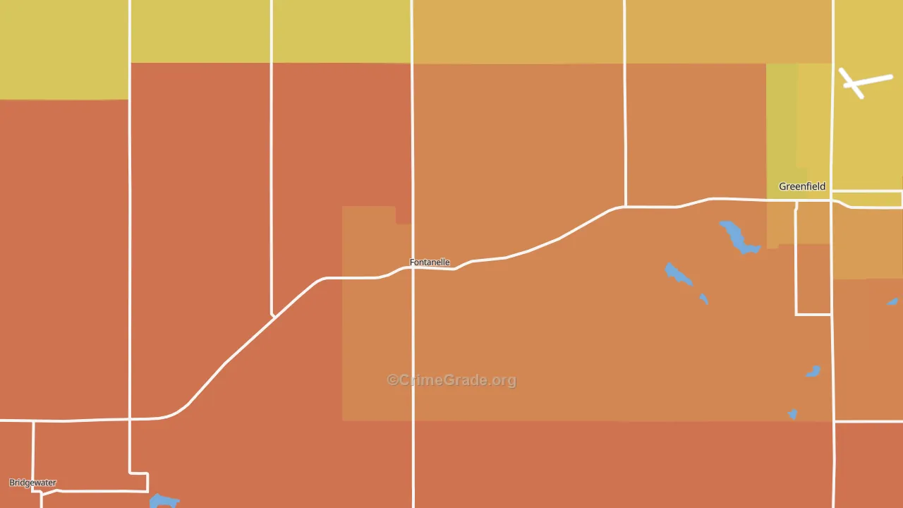Fontanelle, IA Map of Murder Rates