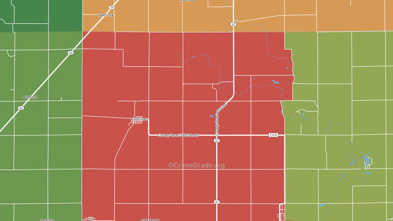 Foosland, IL Map of Murder Rates