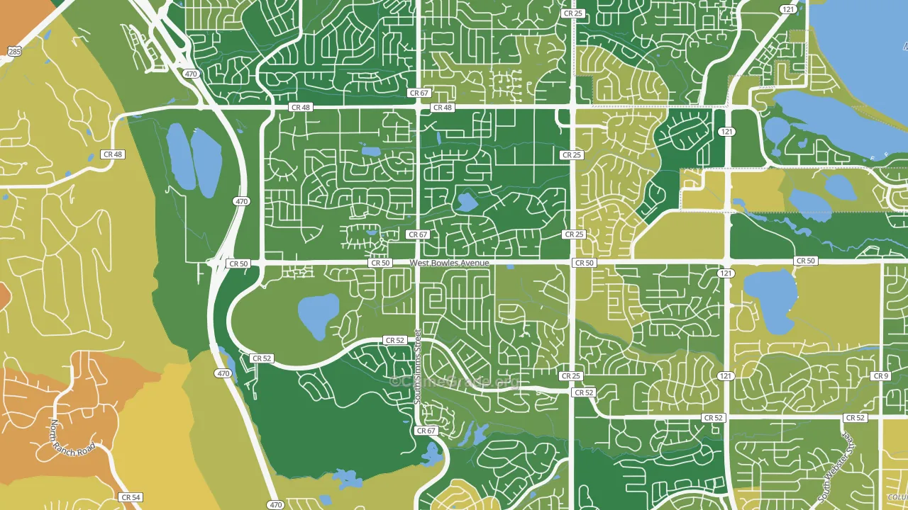 Foothill Green, Dakota Ridge, CO Map of Murder Rates