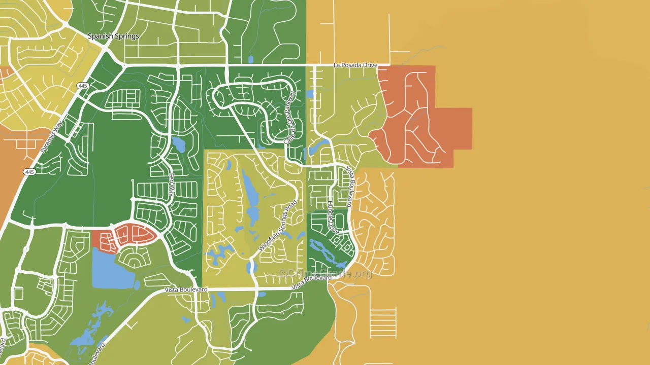 Foothill Meadows, Sparks, NV Map of Murder Rates