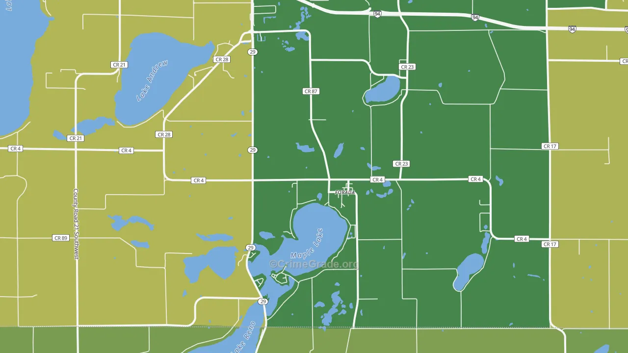 Forada, MN Map of Murder Rates