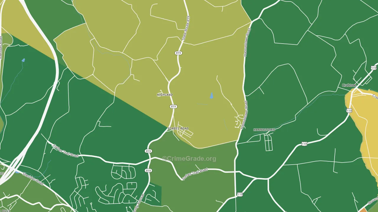 Forbes Road, PA Map of Murder Rates