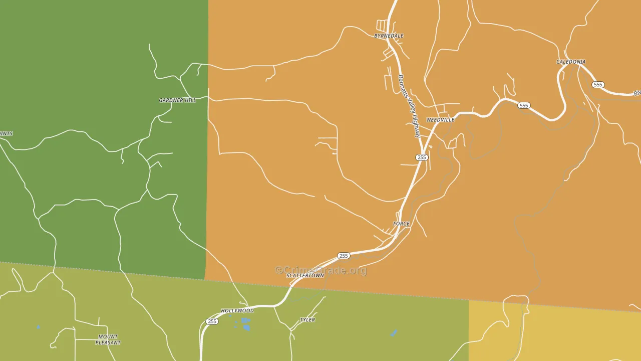 Force, PA Map of Murder Rates