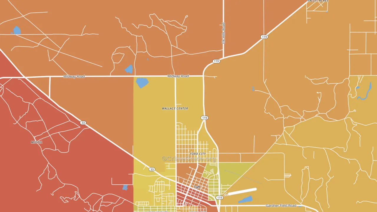Ford City, CA Map of Murder Rates