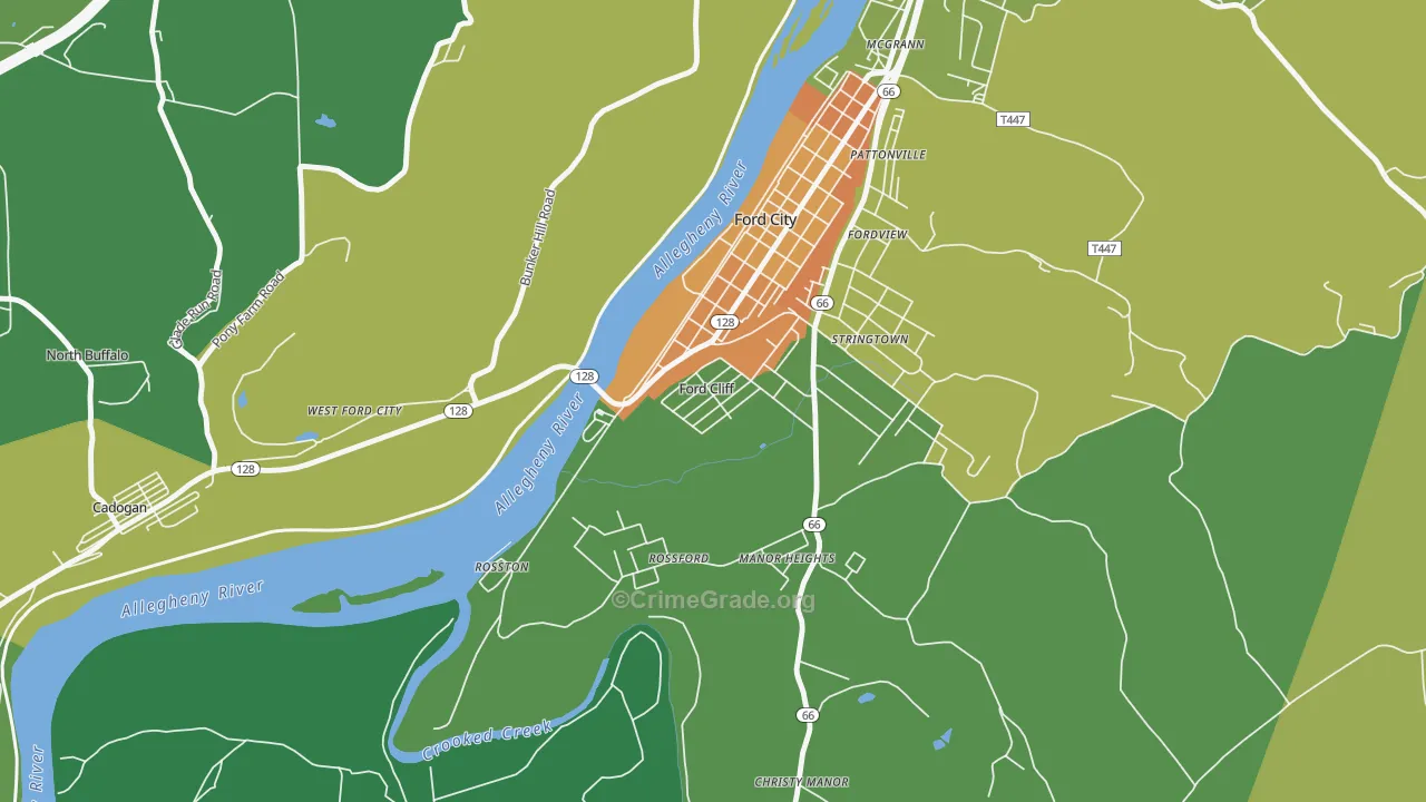 Ford Cliff, PA Map of Murder Rates