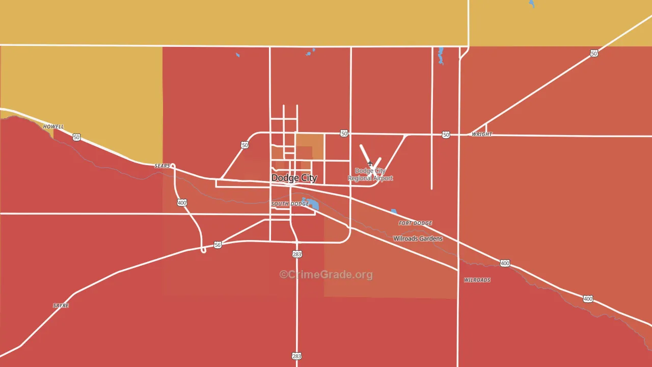 Ford County, KS Map of Murder Rates