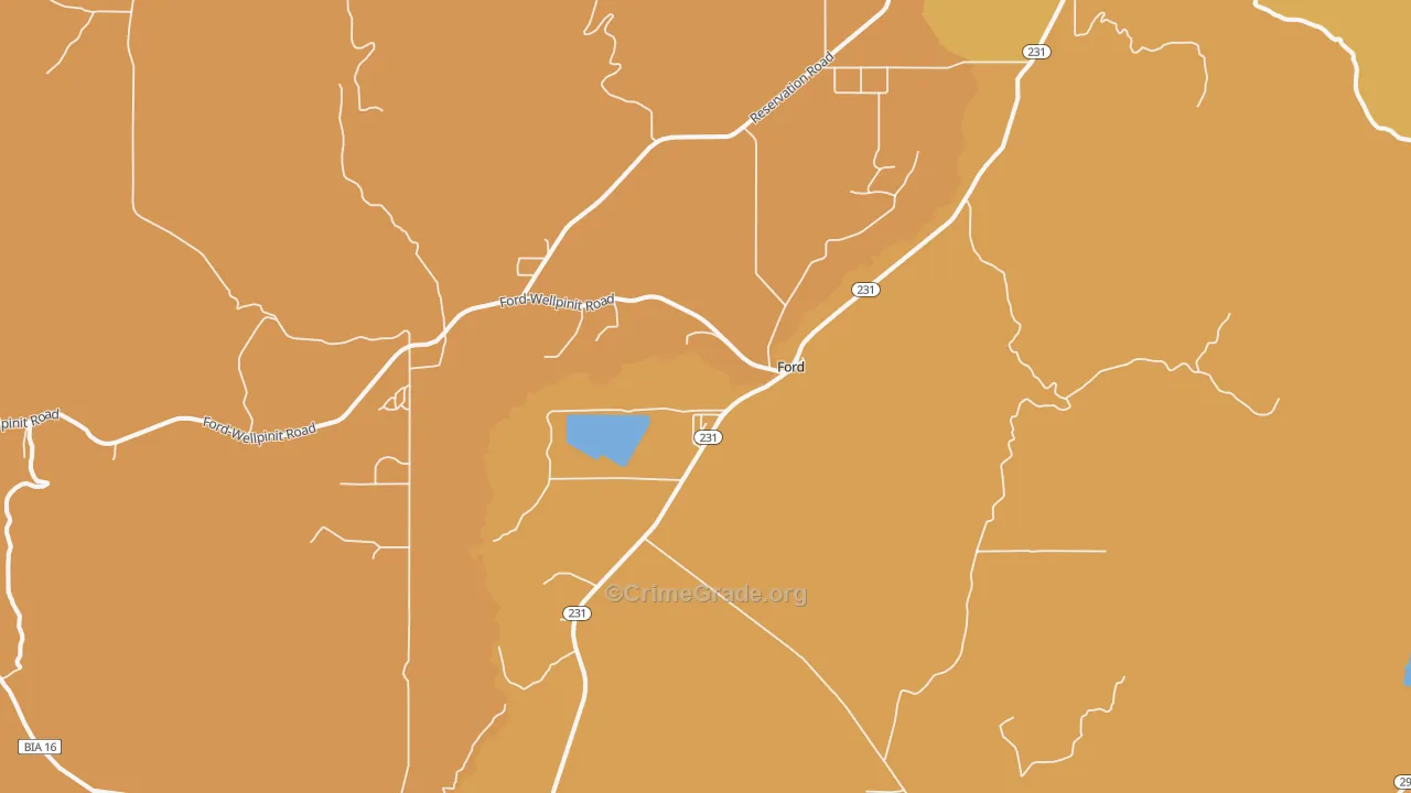 Ford, WA Map of Murder Rates