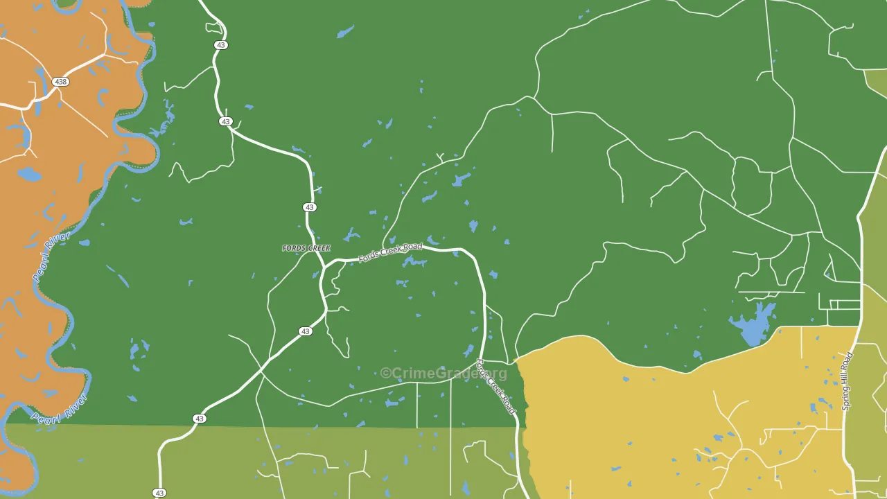 Fords Creek, MS Map of Murder Rates