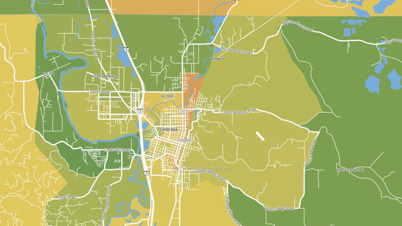 Fords Prairie, WA Map of Murder Rates