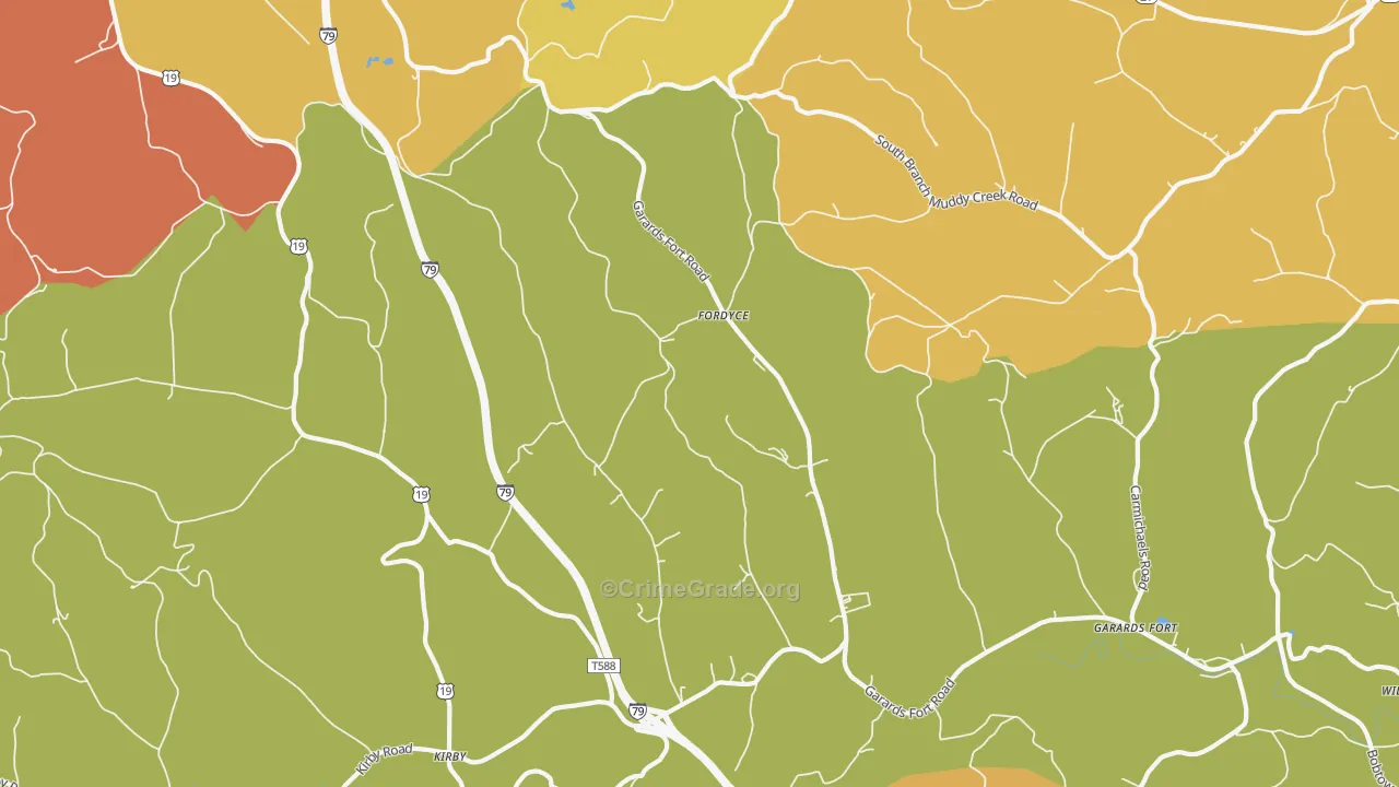 Fordyce, PA Map of Murder Rates