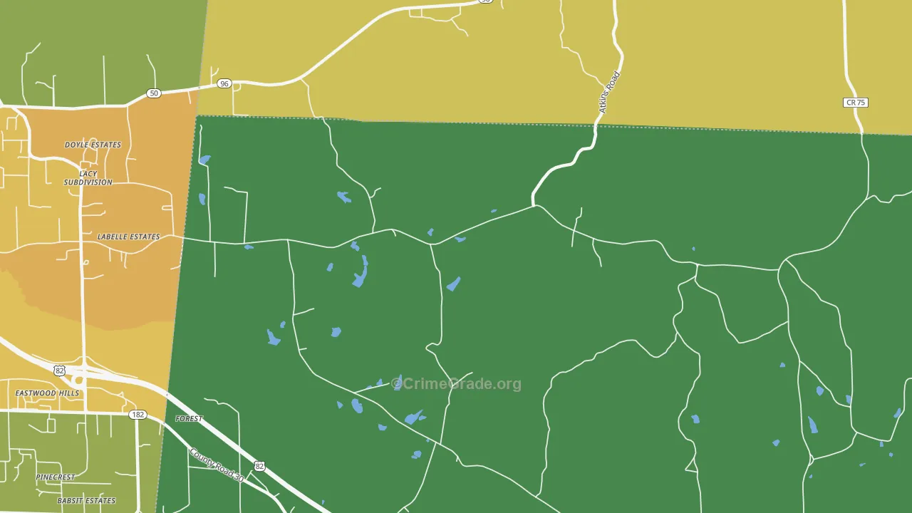 Forest, AL Map of Murder Rates