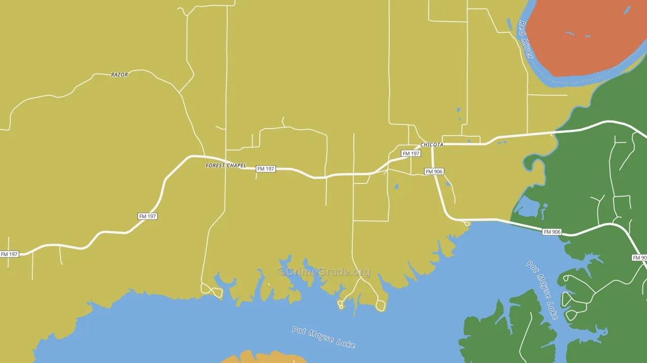 Forest Chapel, TX Map of Murder Rates