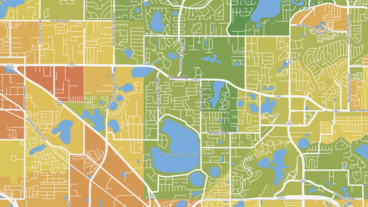 Forest City, FL Map of Murder Rates