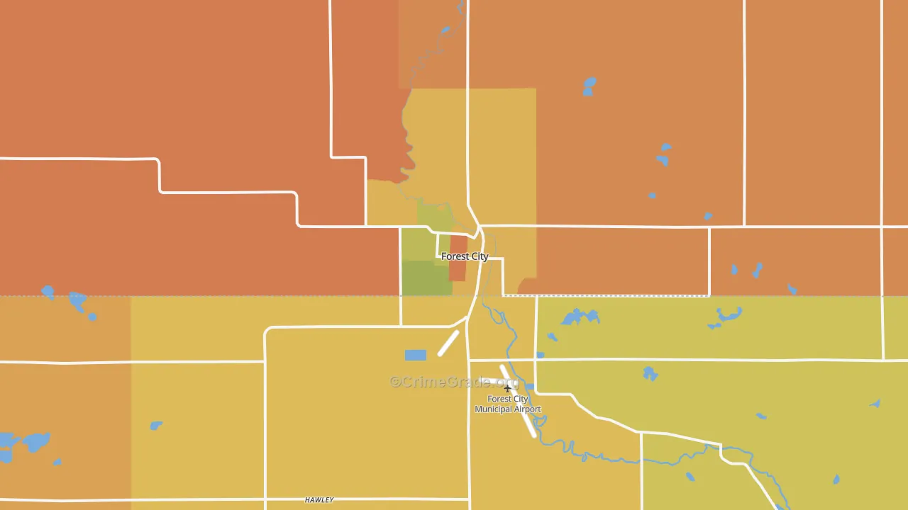 Forest City, IA Map of Murder Rates