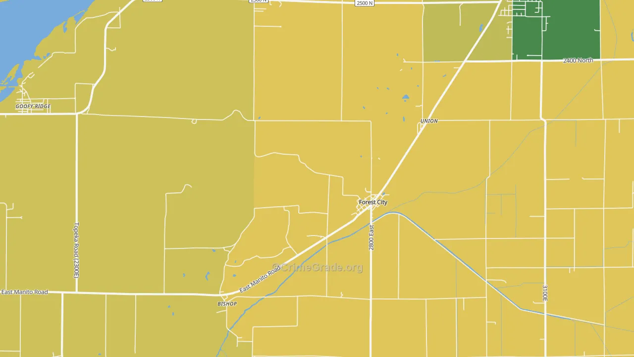 Forest City, IL Map of Murder Rates