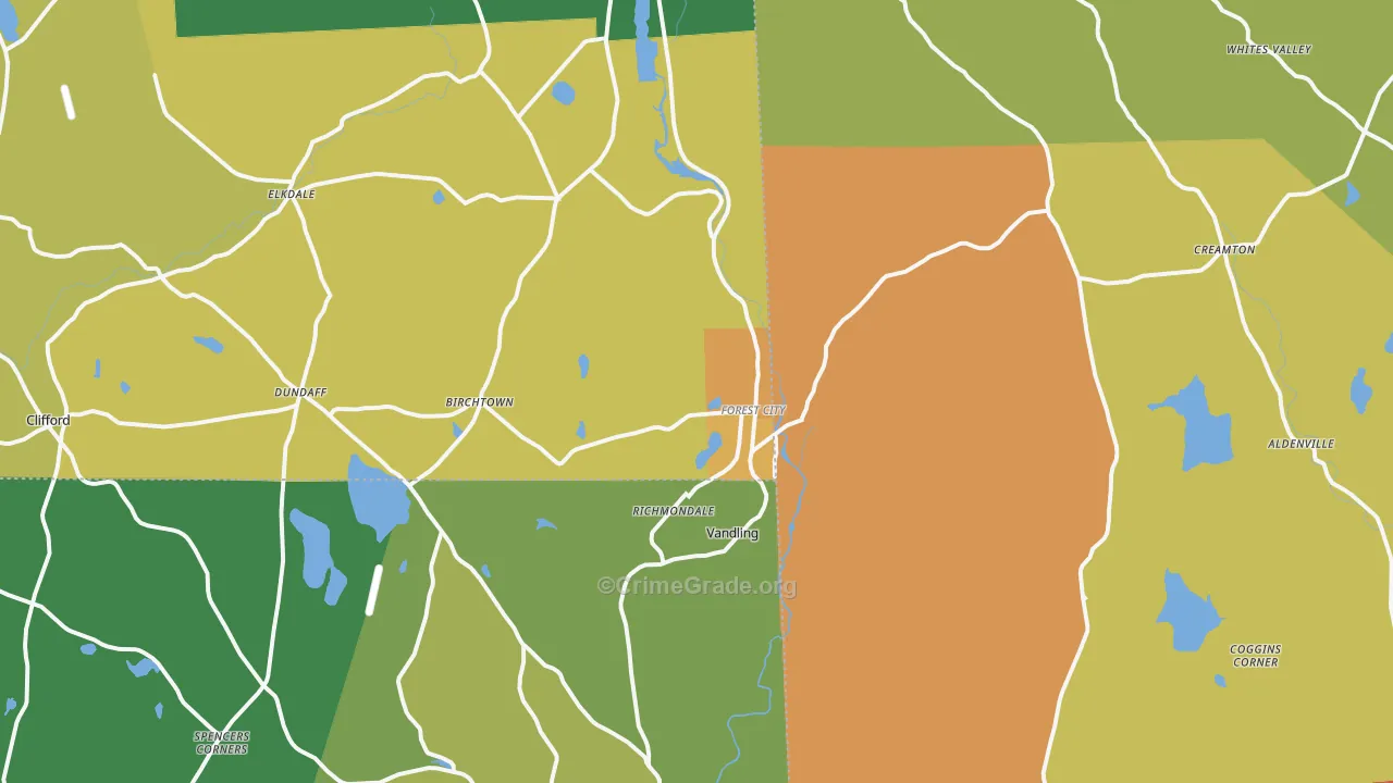 Forest City, PA Map of Murder Rates
