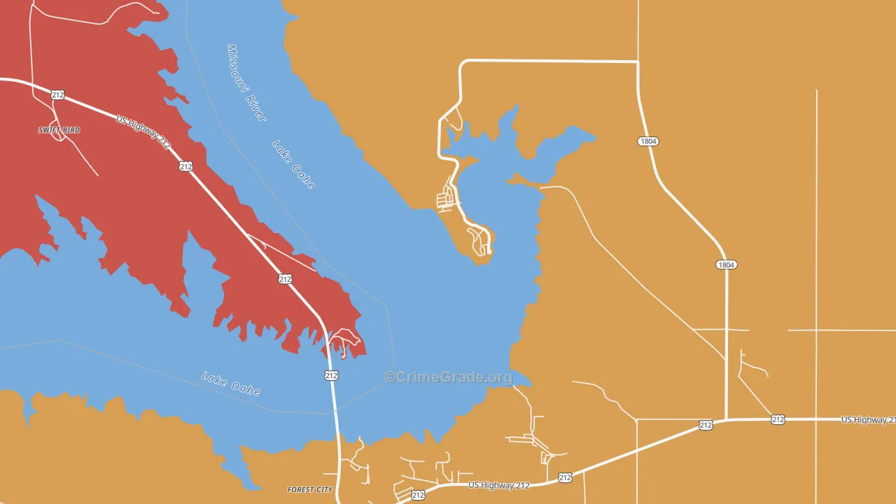 Forest City, SD Map of Murder Rates