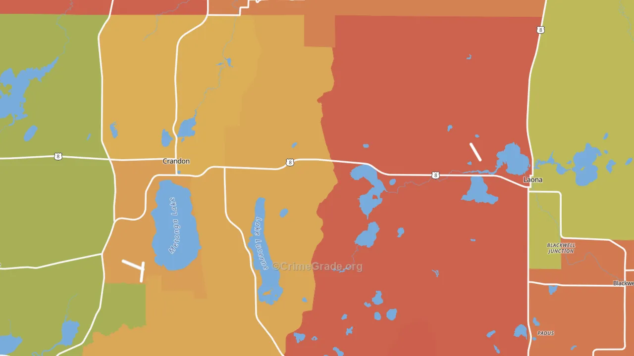 Forest County, WI Map of Murder Rates