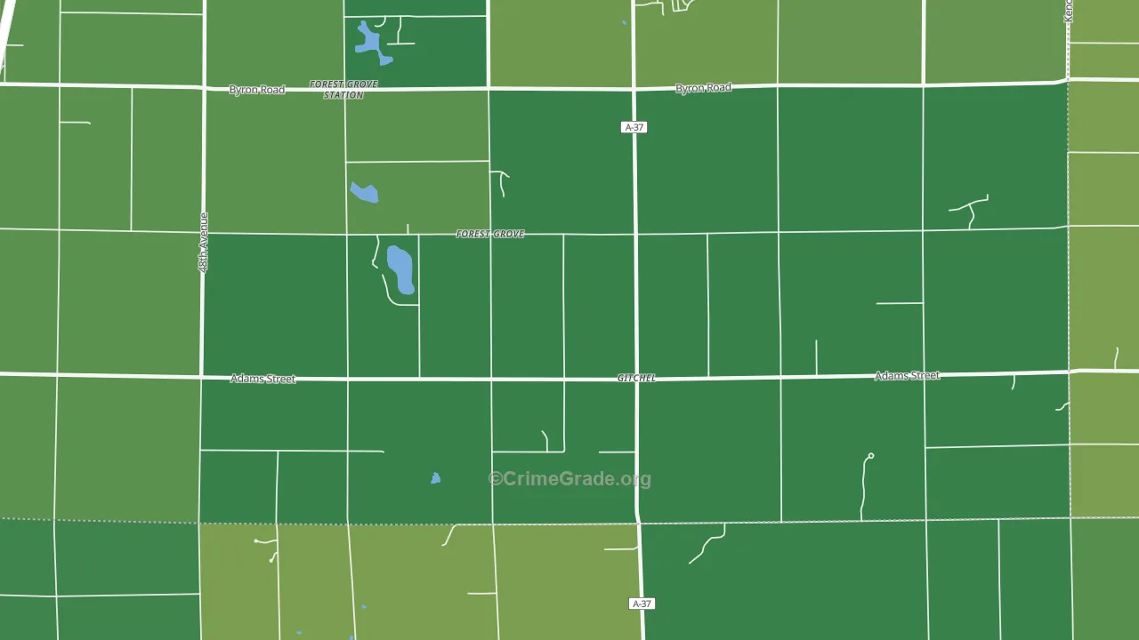 Forest Grove, MI Map of Murder Rates