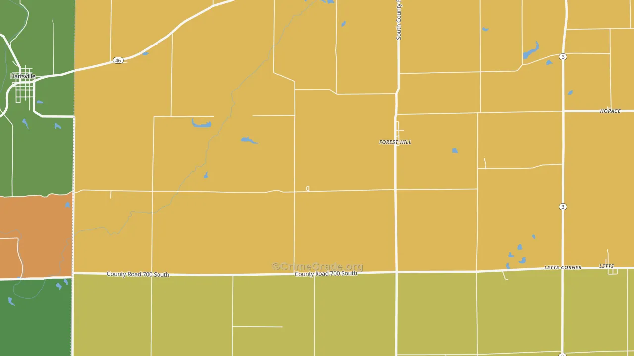 Forest Hill, IN Map of Murder Rates