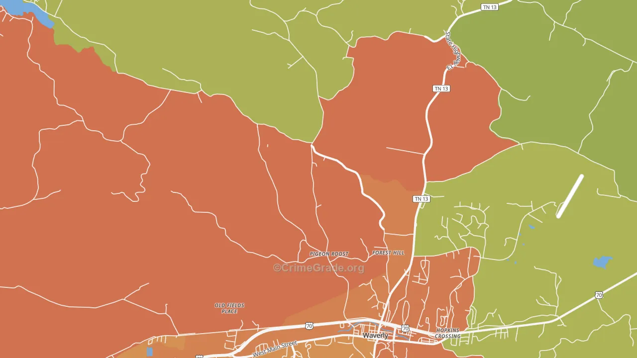Forest Hill, TN Map of Murder Rates