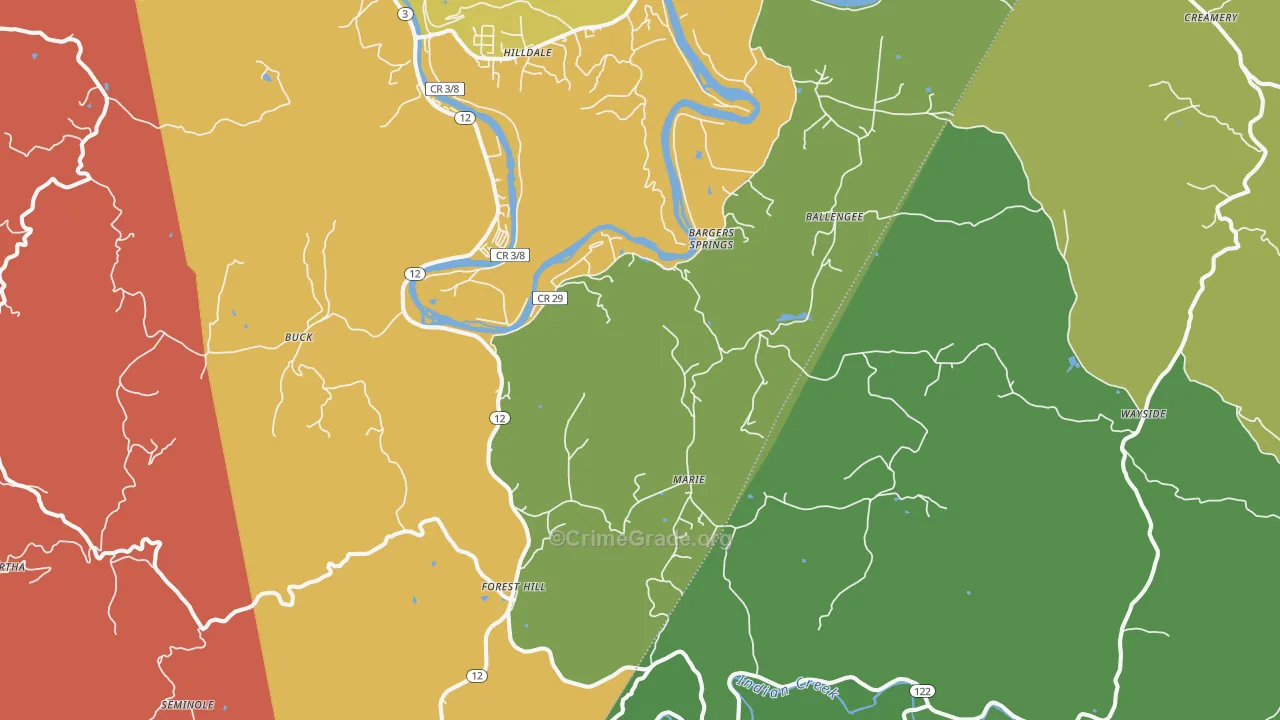 Forest Hill, WV Map of Murder Rates