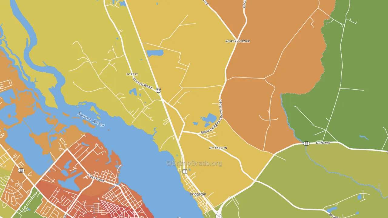 Forest, NC Map of Murder Rates