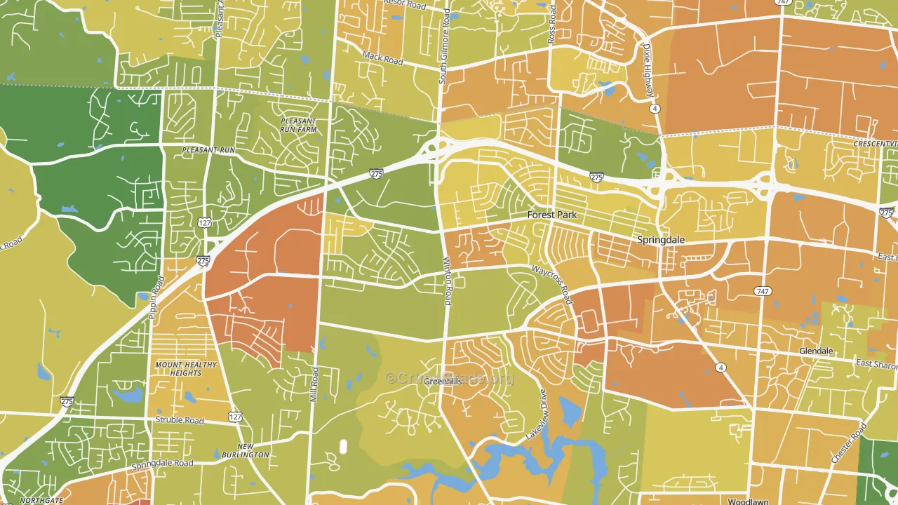 Forest Park, OH Map of Murder Rates