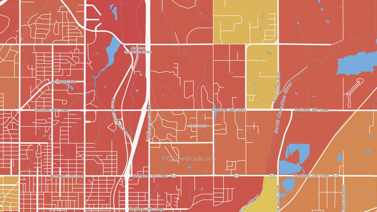 Forest Park, OK Map of Murder Rates