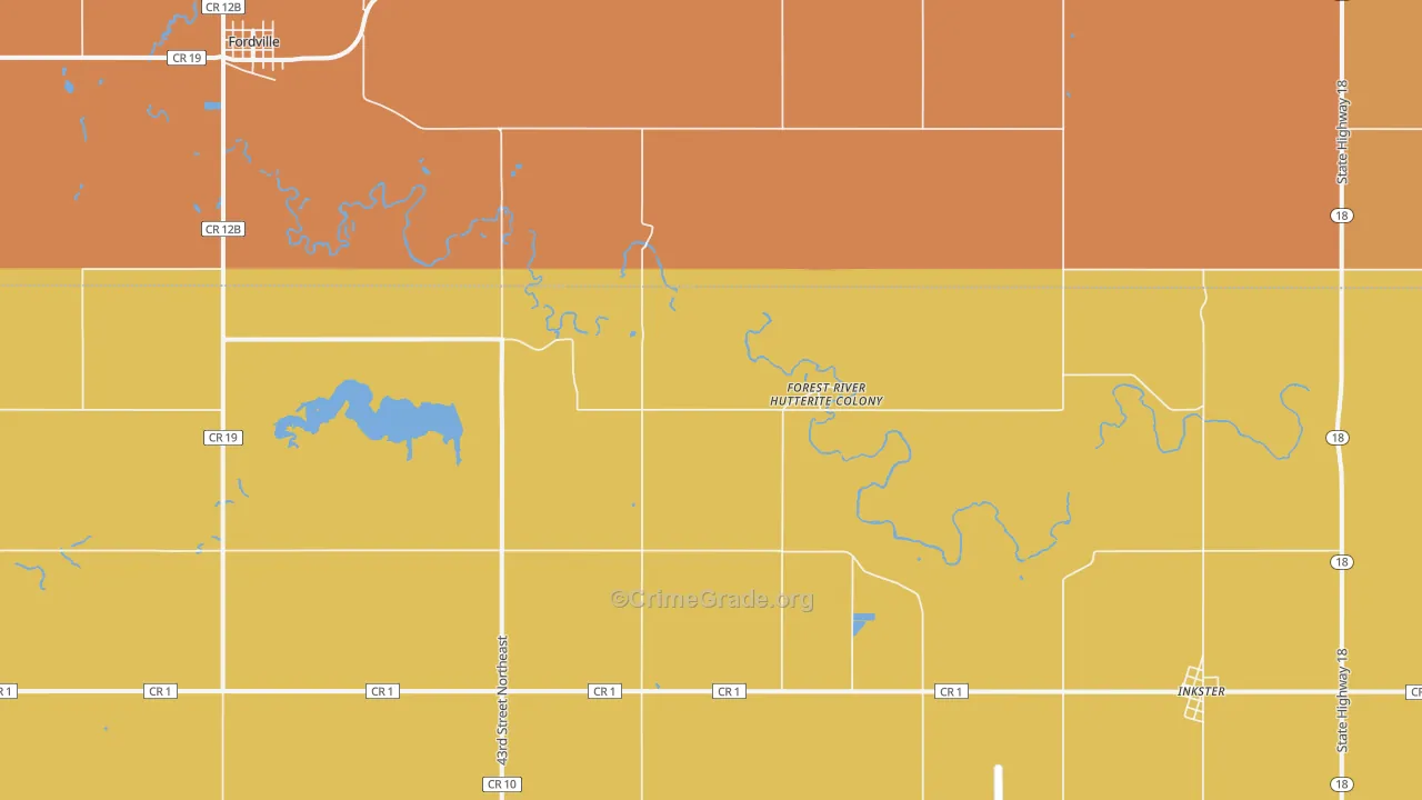 Forest River Colony, ND Map of Murder Rates