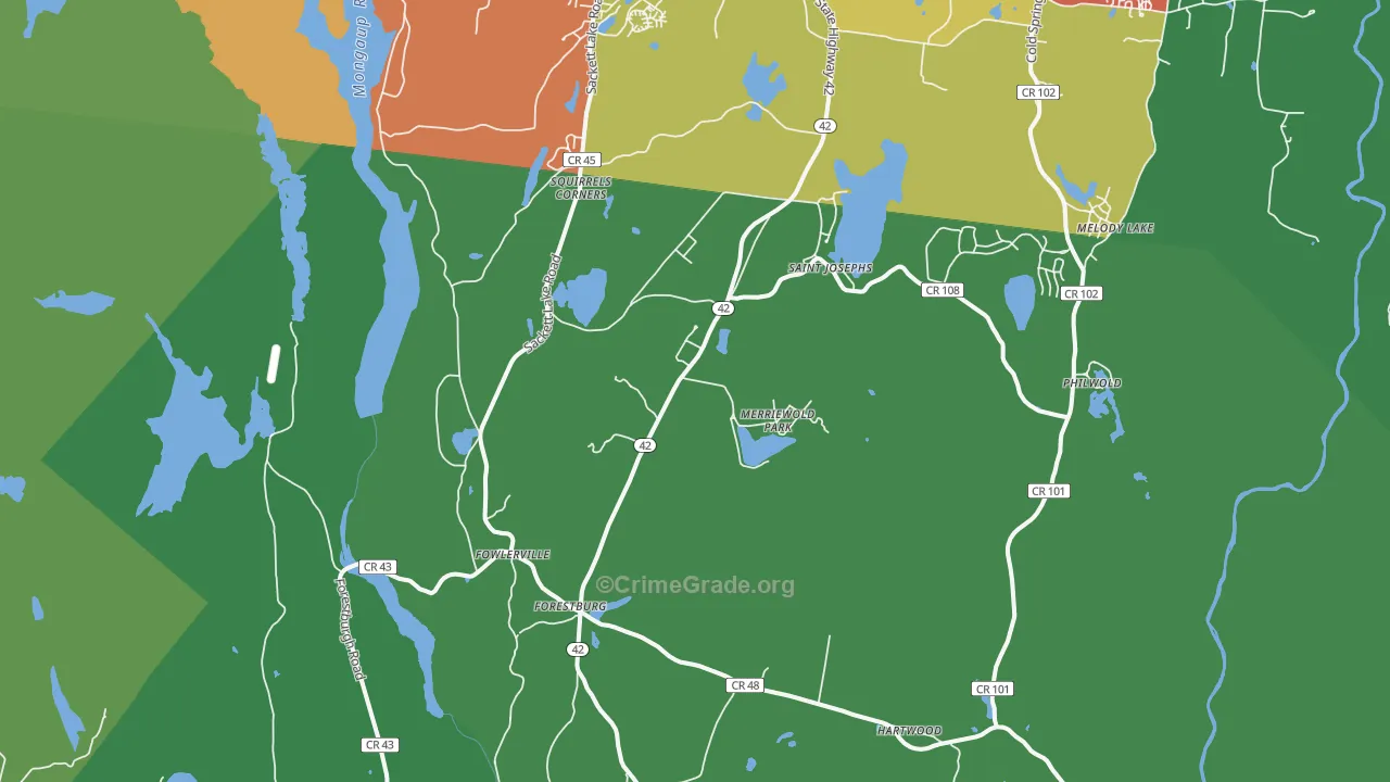 Forestburgh, NY Map of Murder Rates