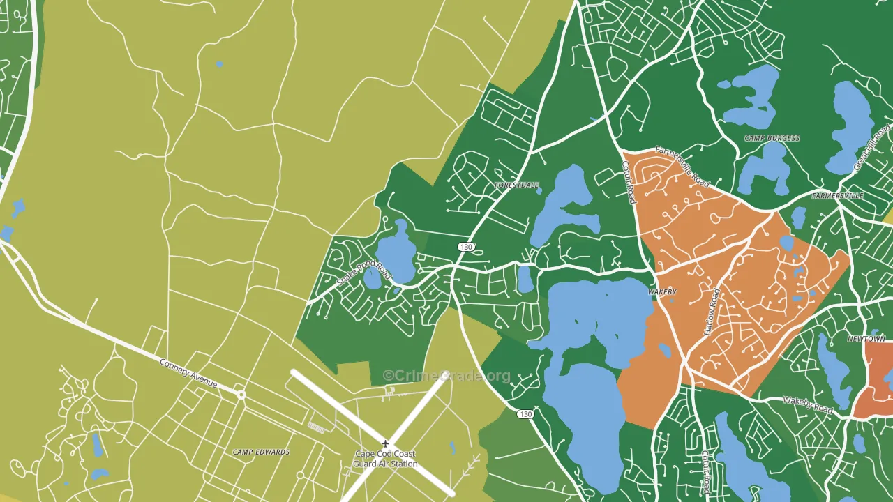 Forestdale, MA Map of Murder Rates
