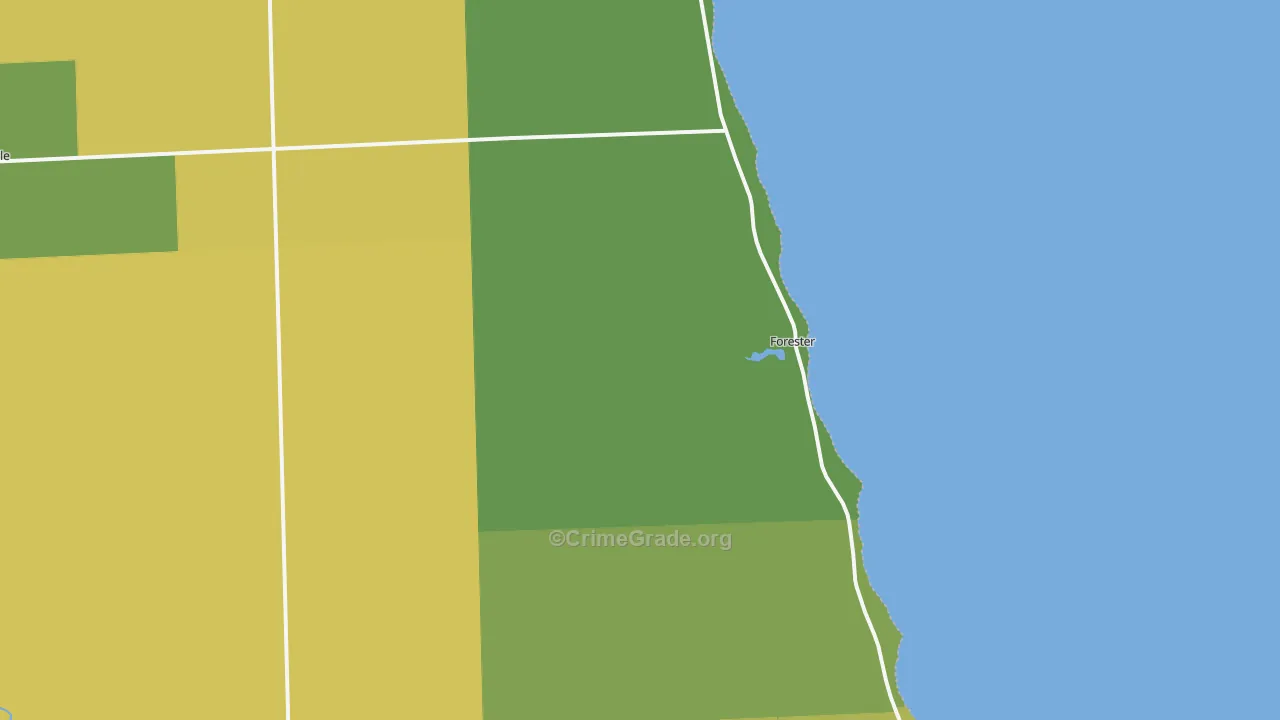 Forester, MI Map of Murder Rates