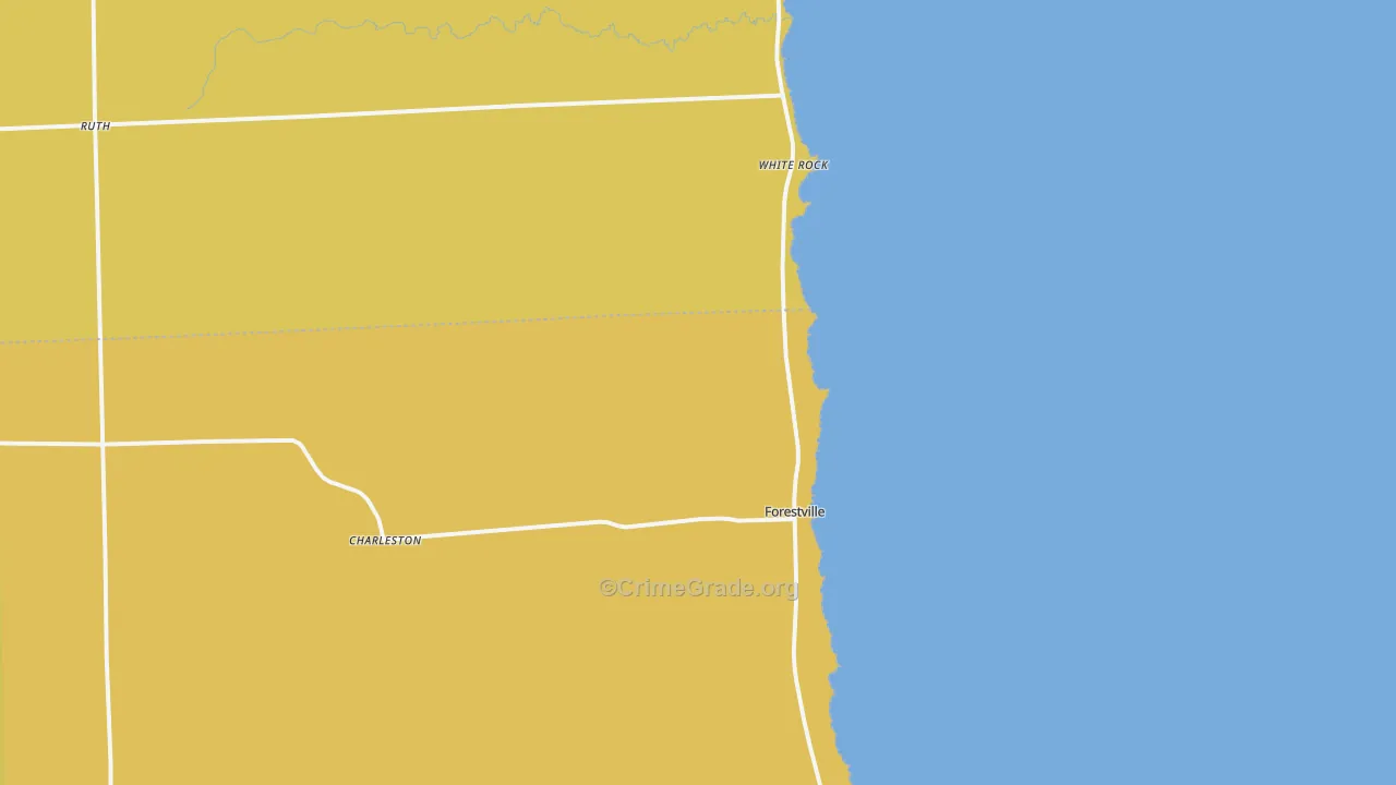 Forestville, MI Map of Murder Rates