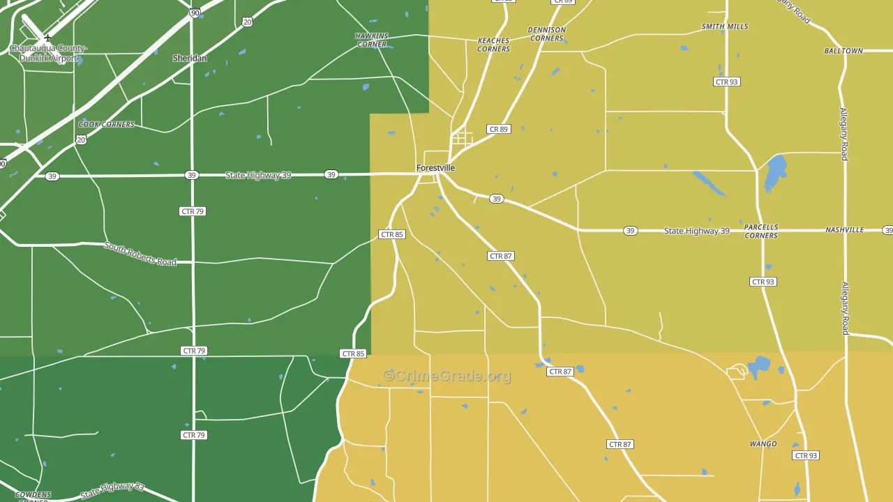 Forestville, NY Map of Murder Rates