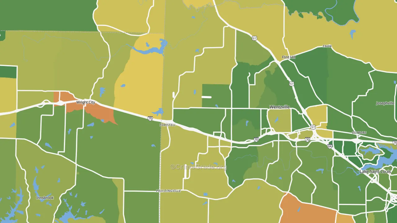 Foristell, MO Map of Murder Rates