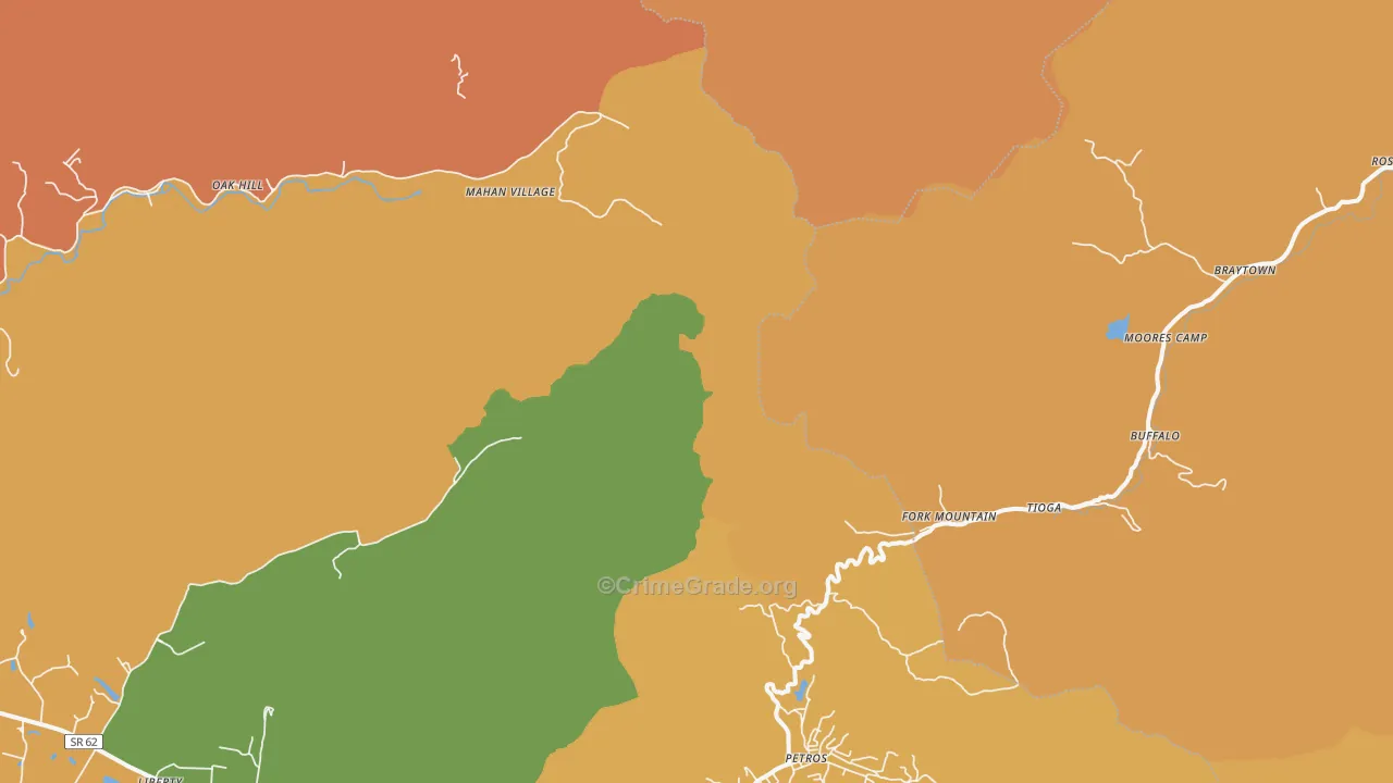 Fork Mountain, TN Map of Murder Rates