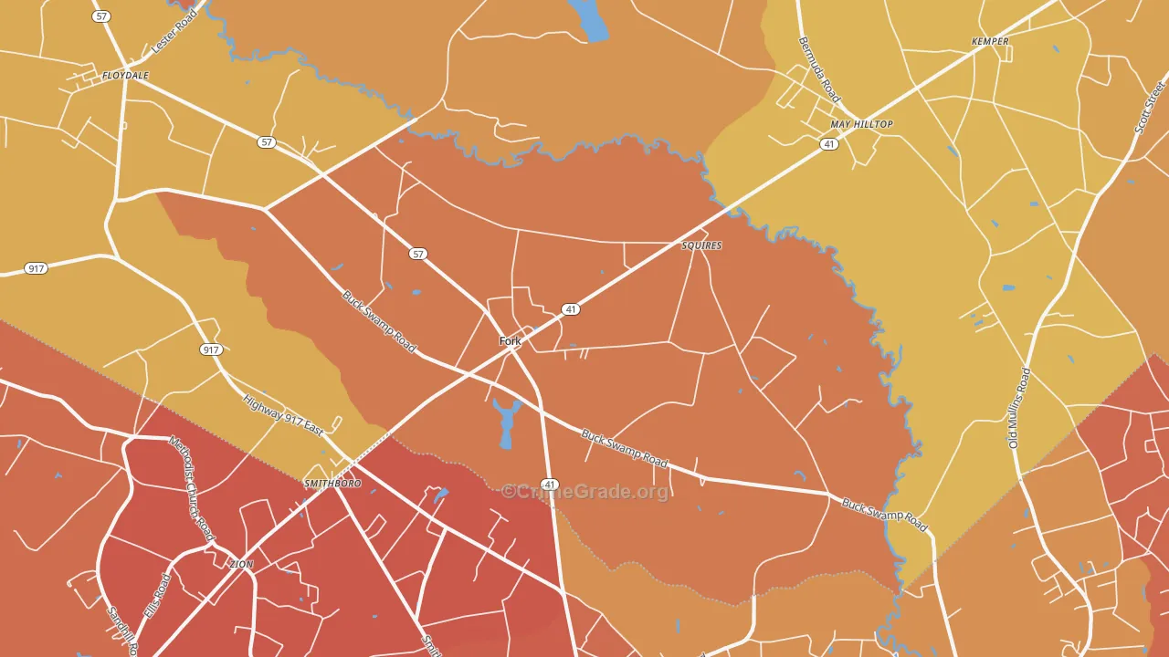 Fork, SC Map of Murder Rates