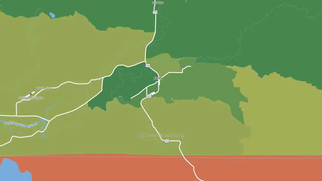 Forks, WA Map of Murder Rates